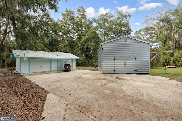 view of garage