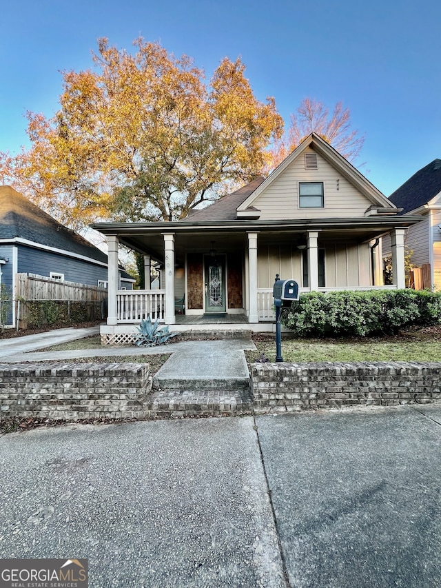 bungalow-style house with a porch