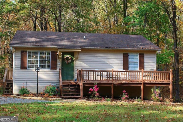 view of front of home featuring a deck