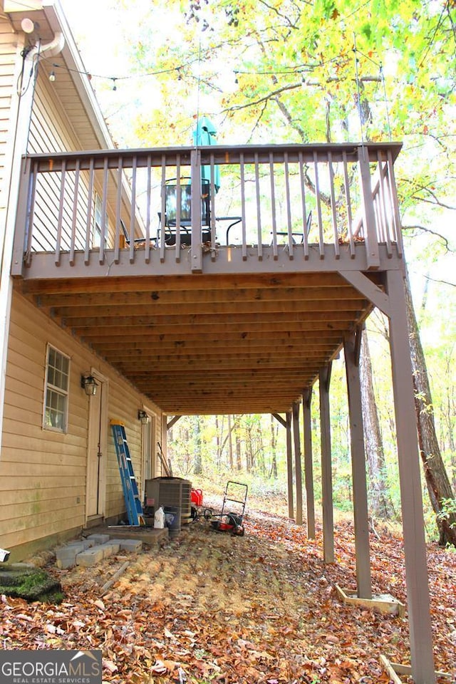 exterior space featuring a wooden deck