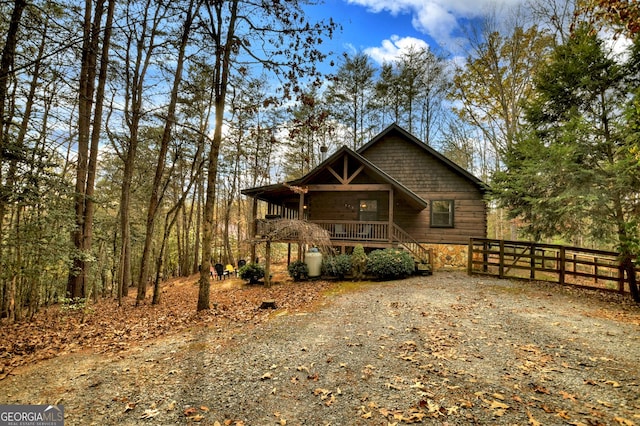 view of front of home with a porch