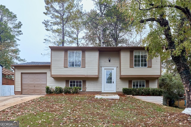 raised ranch with a garage