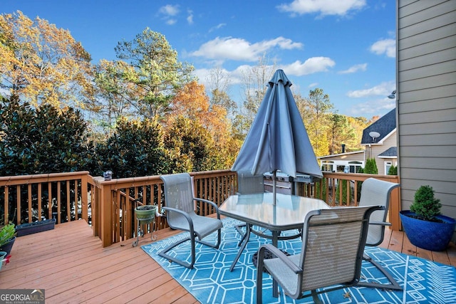 view of wooden deck