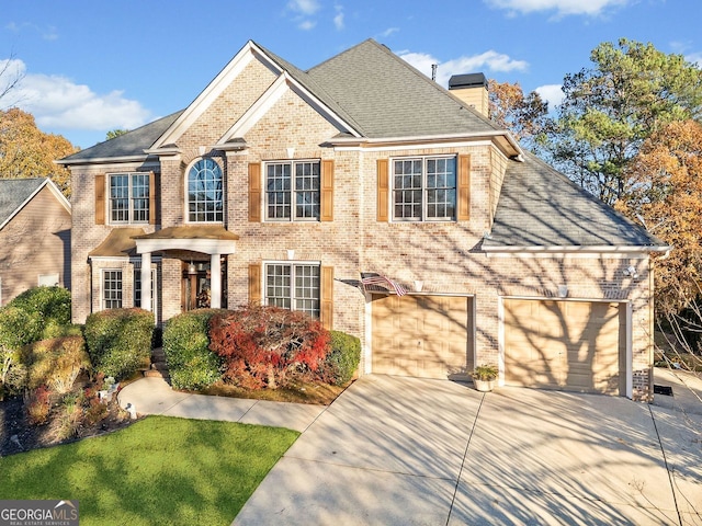 view of front of home with a garage