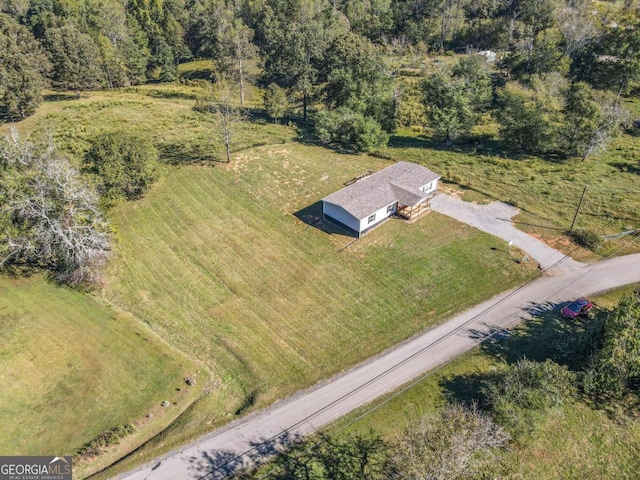 bird's eye view with a rural view