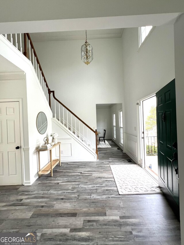 foyer featuring hardwood / wood-style floors