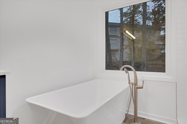 bathroom with a washtub