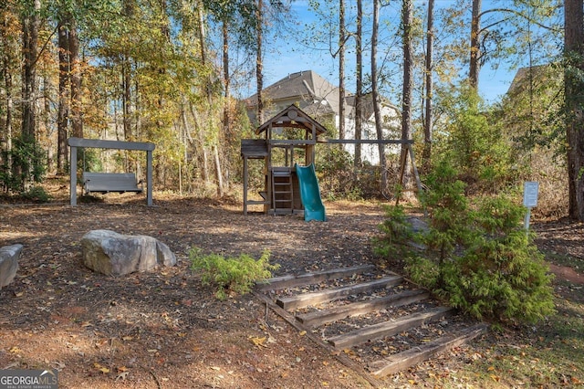 view of yard featuring a playground