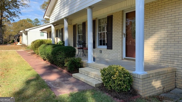 property entrance with a porch