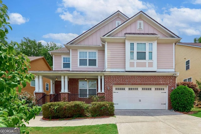 craftsman-style home featuring a garage