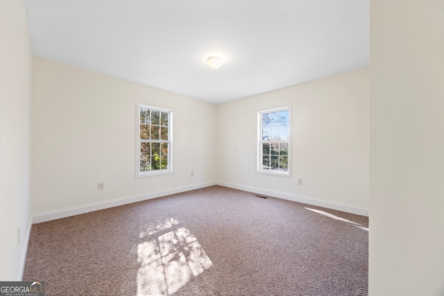 carpeted empty room with a healthy amount of sunlight