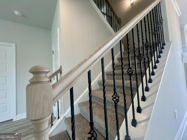 209 Shoreline Way Lot A19, Plan, Macon, GA 31220 - stairs featuring baseboards and wood finished floors