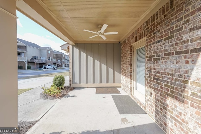 view of patio / terrace with ceiling fan