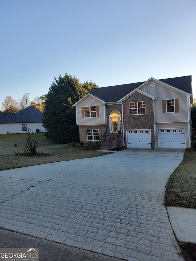 split foyer home with a garage