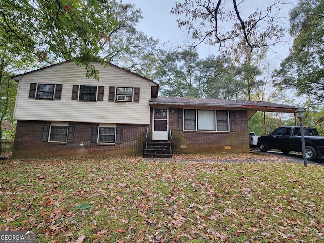 tri-level home with a carport