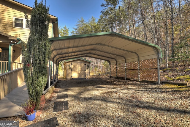 view of vehicle parking featuring a carport