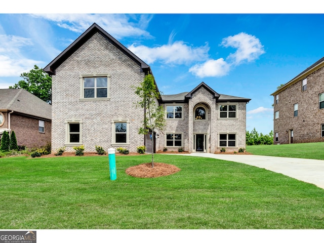 view of front of home with a front yard