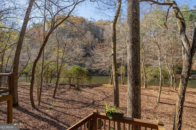 view of yard featuring a water view