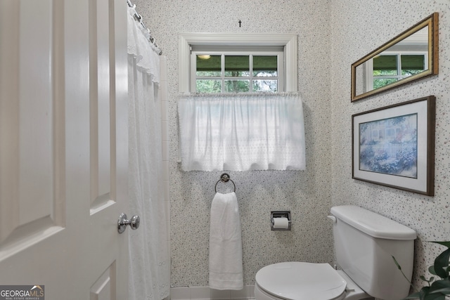 bathroom featuring toilet and a wealth of natural light