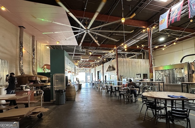 interior space featuring concrete floors