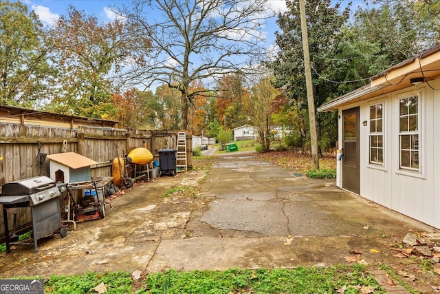 view of patio / terrace with a grill