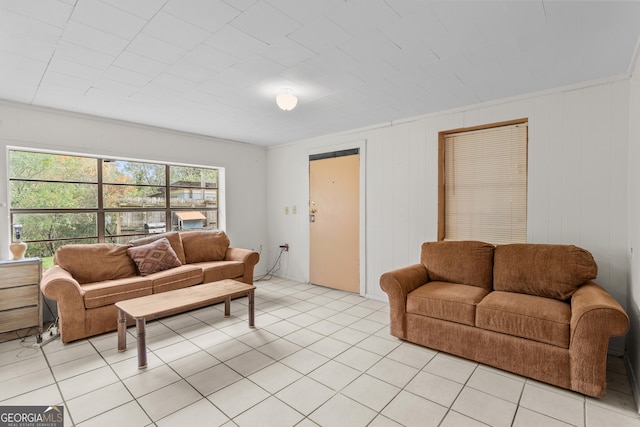 650 Mccharles St, Dalton, GA 30720 - living area with light tile patterned flooring and wooden walls
