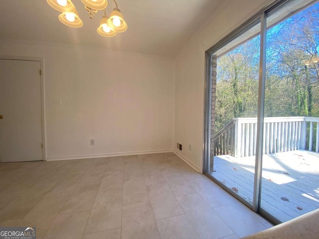 interior space featuring a notable chandelier