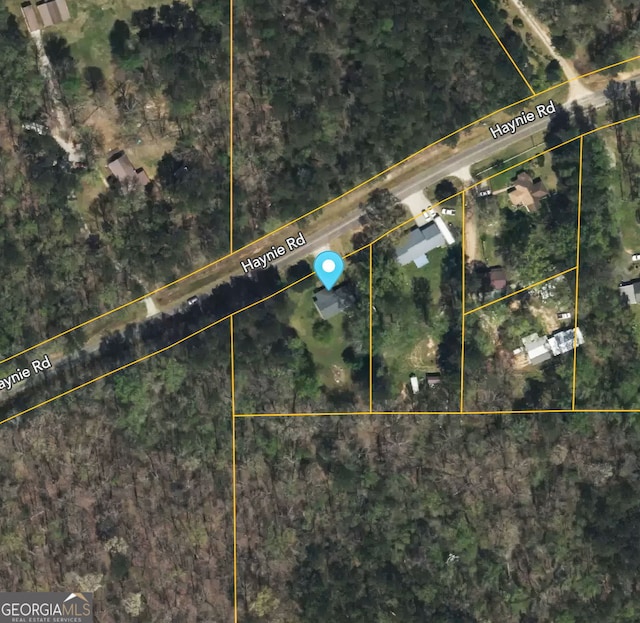 465 Haynie Rd, Moreland, GA 30259 - aerial map of property and surrounding area with property boundaries highlighted