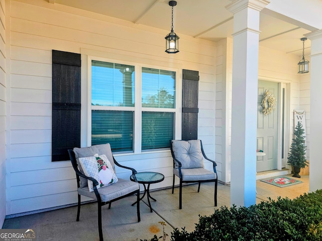 view of patio featuring covered porch