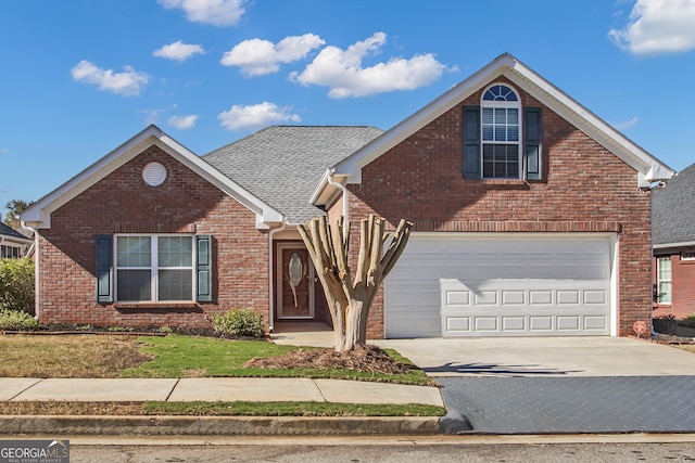 view of front property with a garage