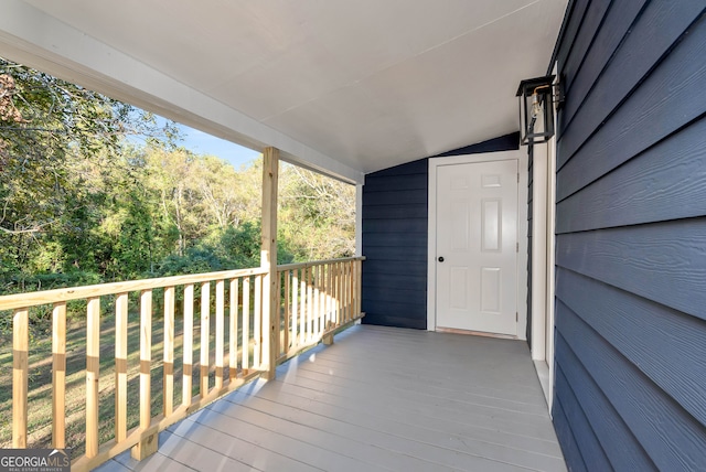 wooden terrace with covered porch