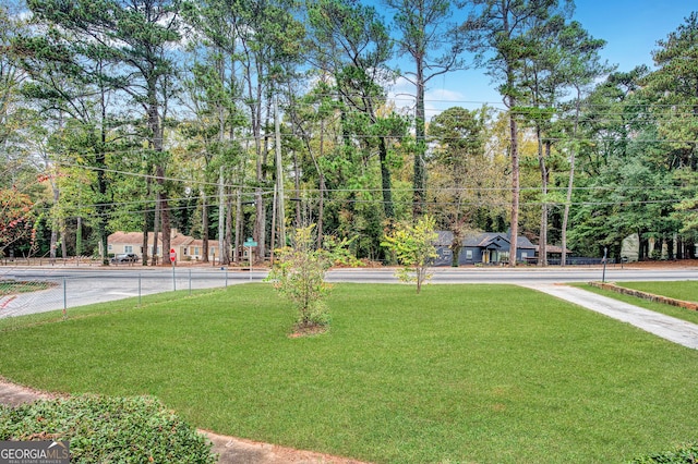 view of property's community featuring a yard