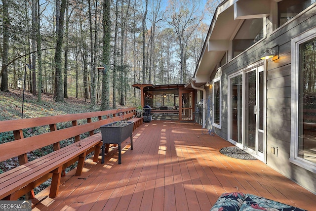 deck with grilling area