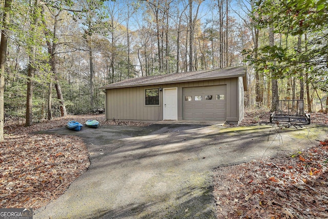 view of garage