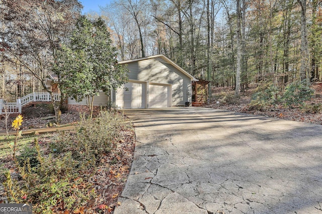 view of garage