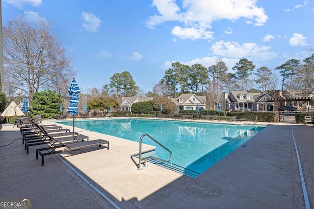 view of pool featuring a patio area