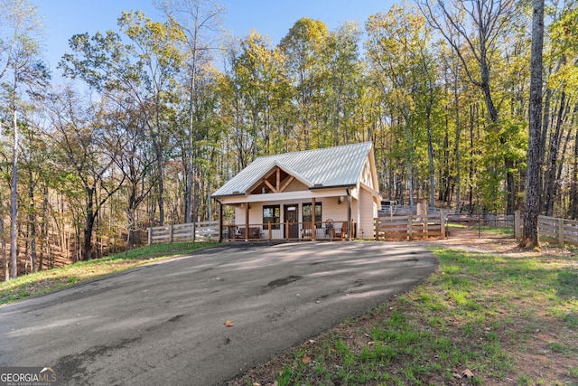 view of front of home with a porch