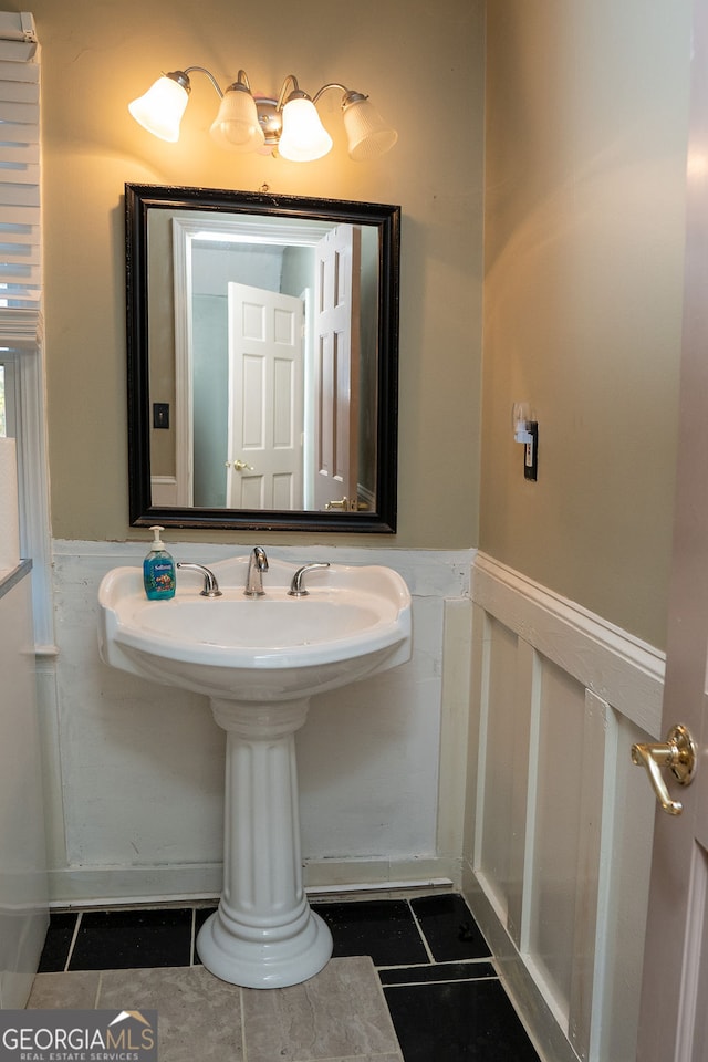 bathroom featuring tile patterned flooring