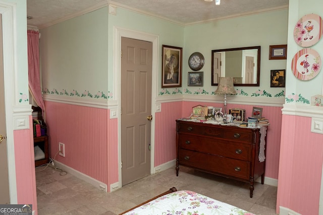 bedroom featuring a textured ceiling