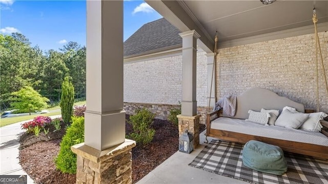 view of patio with covered porch