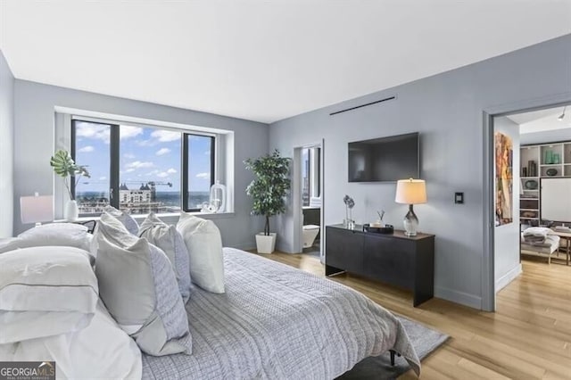 bedroom featuring light hardwood / wood-style floors