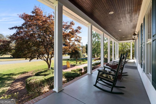 view of patio featuring covered porch