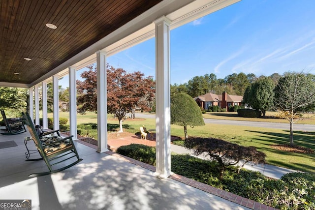 view of patio with covered porch