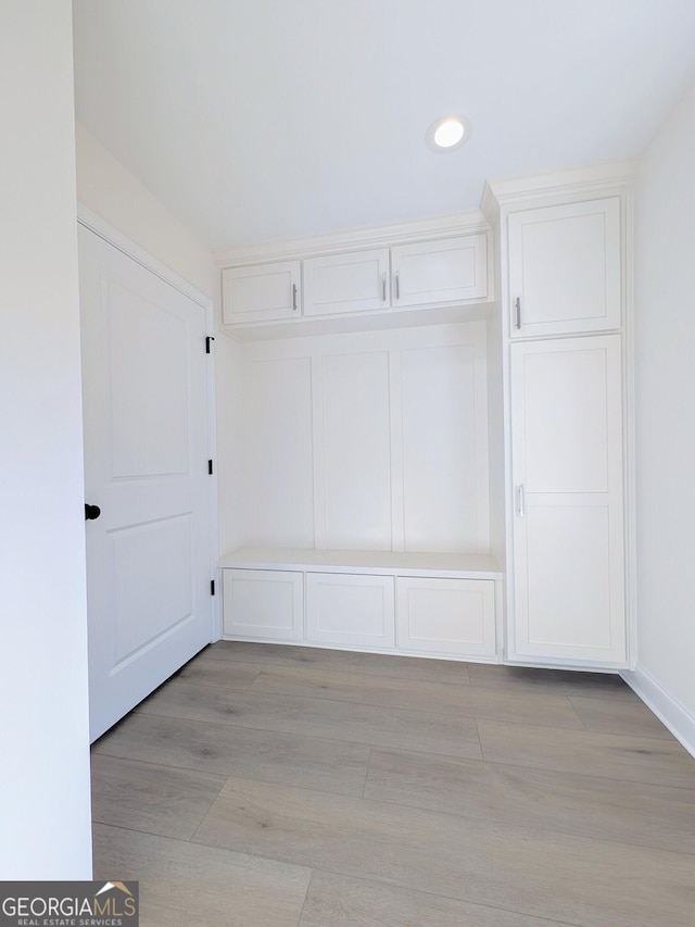 mudroom featuring light hardwood / wood-style flooring