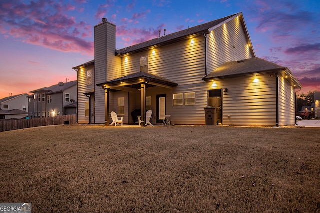 view of front facade featuring a patio