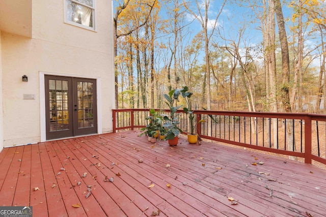 deck with french doors