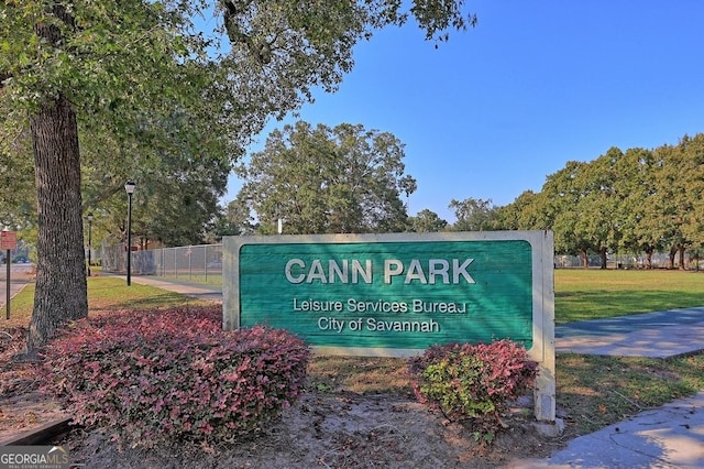 view of community sign