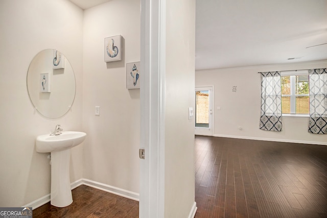 bathroom featuring hardwood / wood-style floors