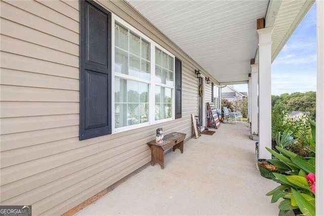 view of patio with a porch