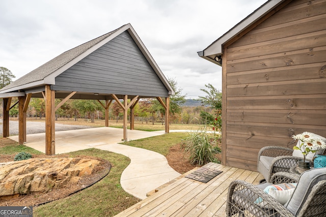 exterior space with a gazebo and a deck